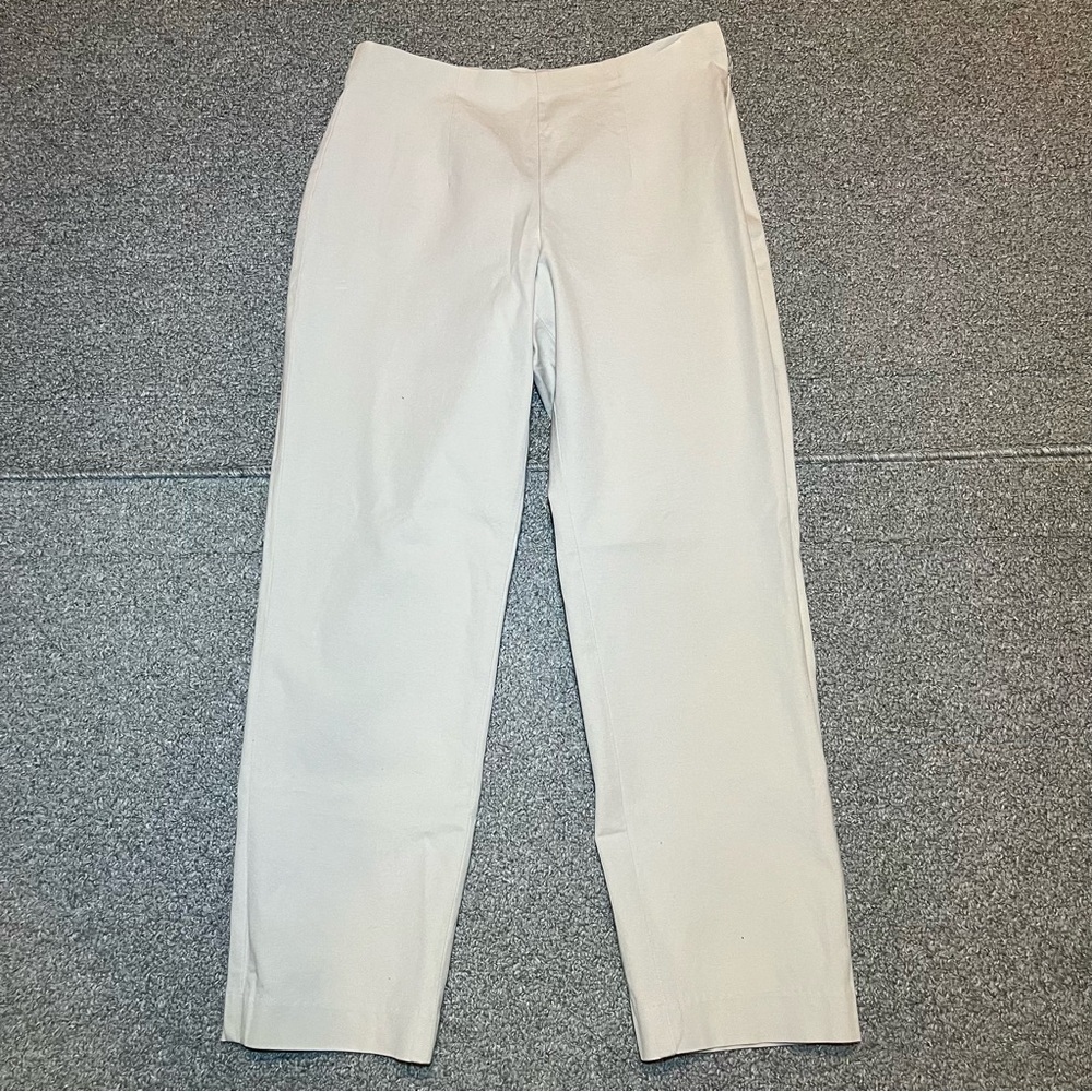 Eddie Bauer Bremerton Fit Pants Womens Size 8 Petite Beige Straight Stretch